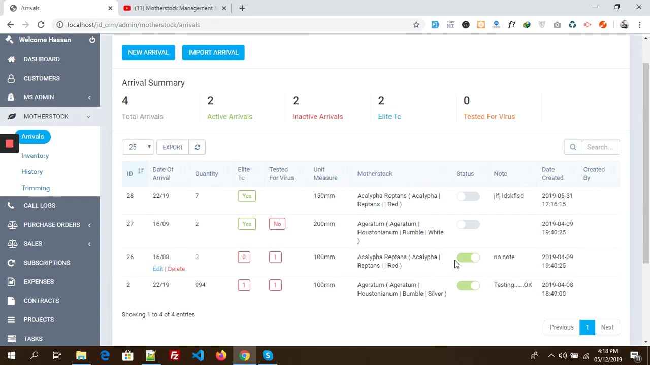 Perfex CRM MotherStock Management Module