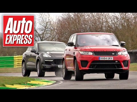 Range Rover Sport SVR vs Porsche Cayenne Turbo track battle