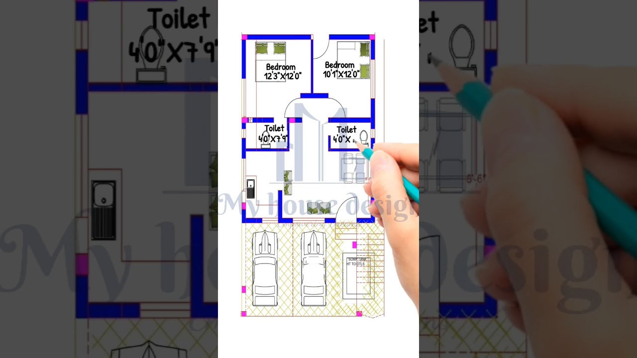 25X42  ground Floor Plan  | 1050 SQFT | 2BHK HOUSE PLAN | GHAR KA NAKSHA |