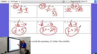 Algebra 1 Notes: 1a