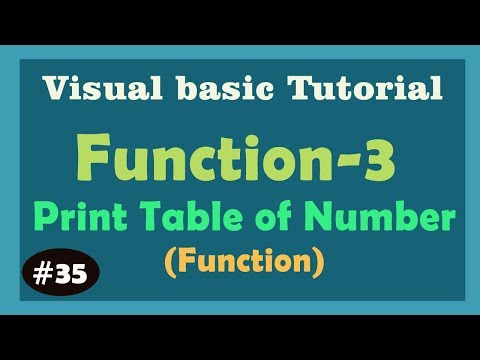 Print table of number Function Create in Visual Basic -3 | Vb6 Function | Visual basic 6.0 Tutorial