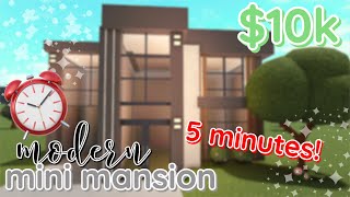 Building a 10k Bloxburg Modern Mansion in 5 MINUTES!! *with VOICE*