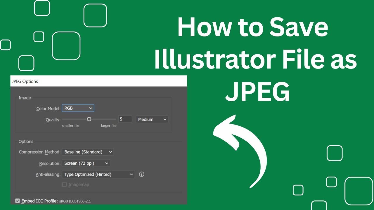 How to Save a design or file as JPEG in Adobe Illustrator - YouTube