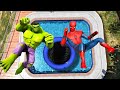 GTA 5 Rainbow Red Vs Pink &amp; yellow Spiderman Jumping Into Pool #92 (Euphoria Physics/Ragdolls)