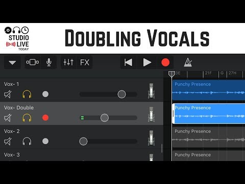 How to create a vocal double in GarageBand iOS (iPhone/iPad)