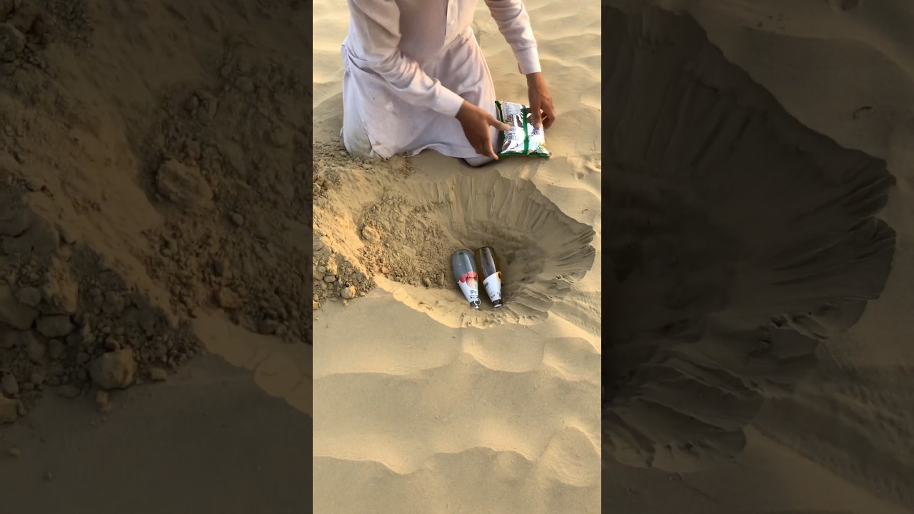 Hiding food and cold drinks 🍸 in desert 🏜 