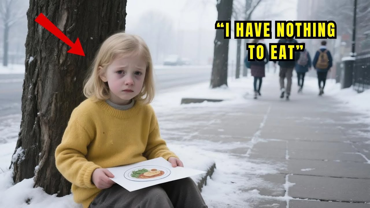 THE BILLIONAIRE SAW THE POOR LITTLE GIRL DRAWING HER LUNCH ON A PIECE OF PAPER — HE BURST INTO TEARS