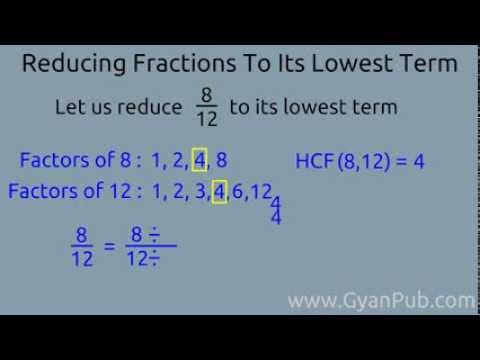 Reduce fractions to lowest terms - GyanPub - YouTube