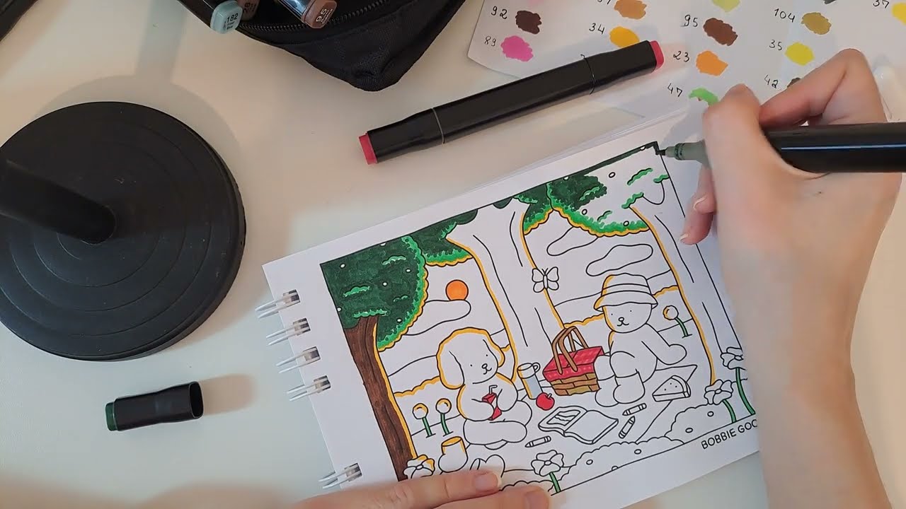 Coloring Bobbie Goods for 1 hour 🌷 (no talking, cozy asmr)