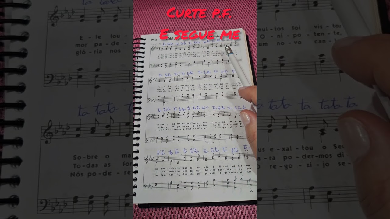 Hino 218 partitura contagem e leitura rítmica
