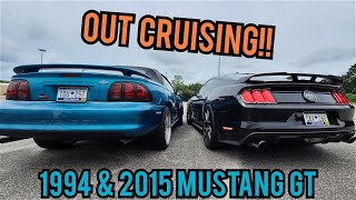 Cruising With My Big Bro In The 94 & 15 Mustang Gts
