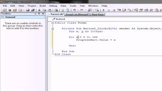 Tutorial usando dos ciclos FOR para un ProgressBar Visual Basic .net basico