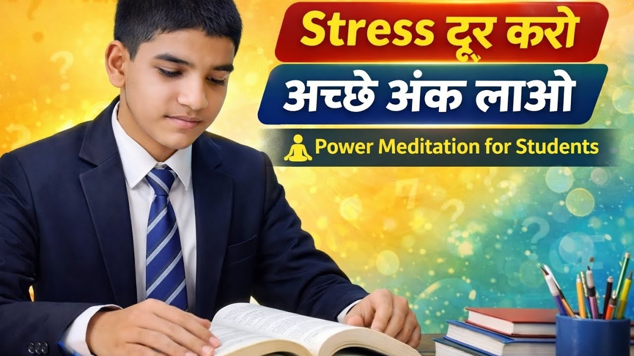 Exam Stress दूर करो, अच्छे अंक लाओ | Power Meditation  Top Marks पाओ | Powerful Student Meditation