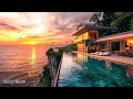 Relaxing Jazz Sunrise - Morning Jazz by Outdoor Seaside Villa with Ocean Wave Sounds to Work, Study