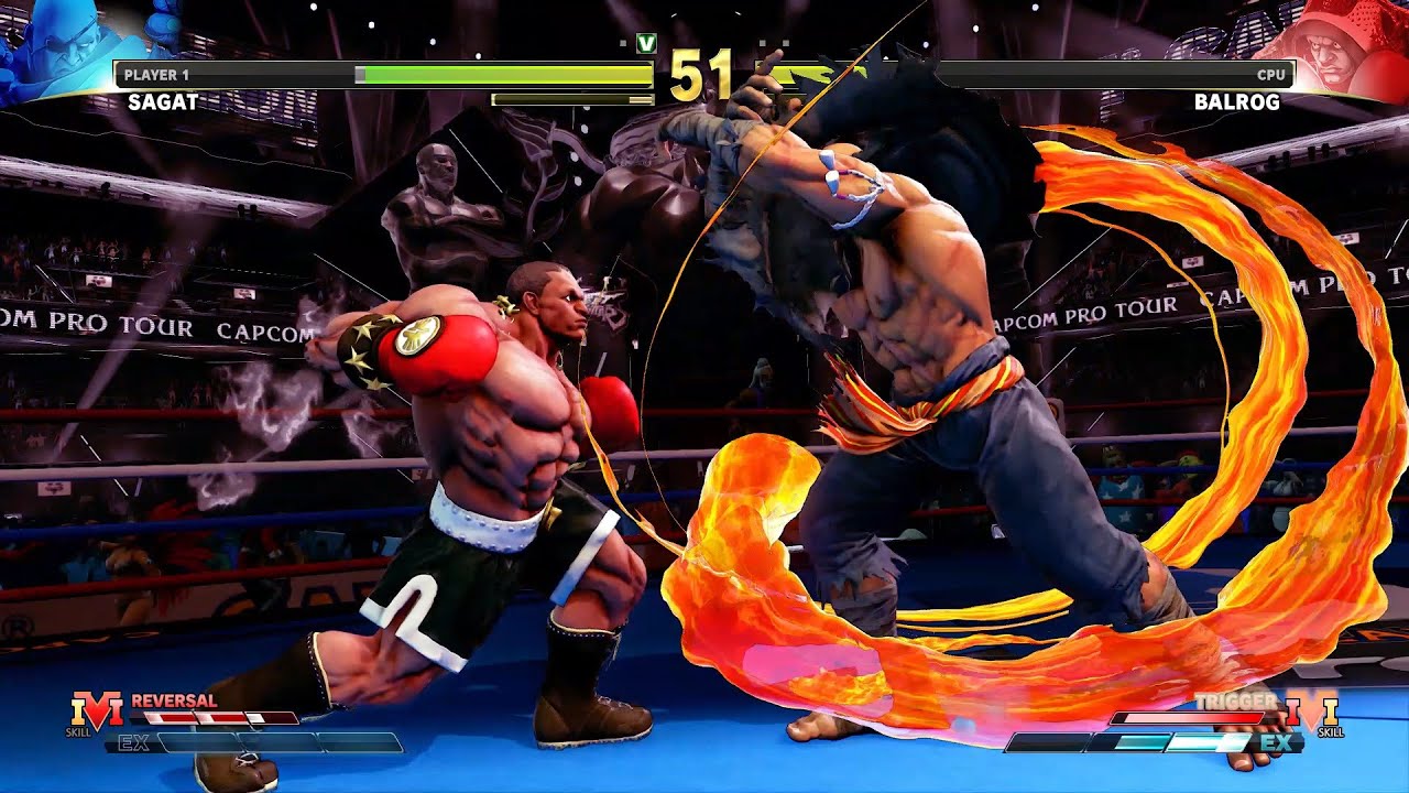 Sagat vs Balrog | Level 8 CPU | Street Fighter V
