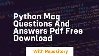 python mcq questions and answers pdf free download