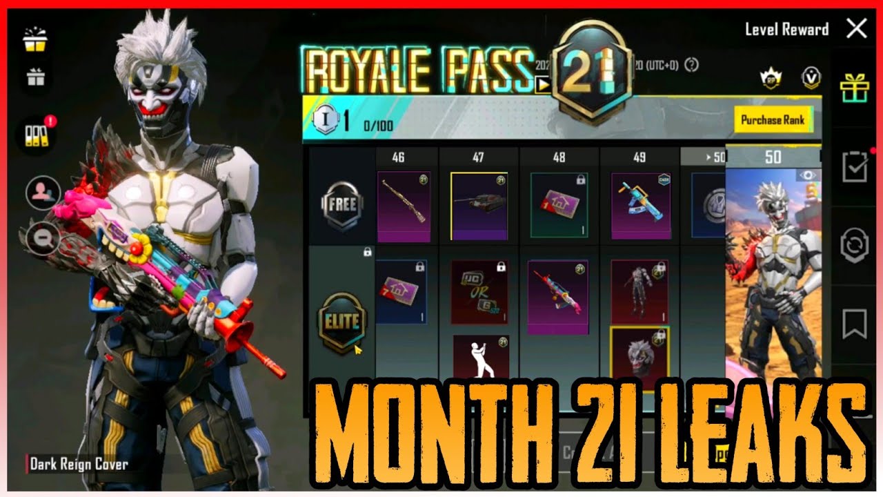 Upcoming Royal Pass Month 21 Leaks | 1rp to 50rp Leaks pubg mobile