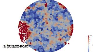Brazilian test 2D simulation - particle degradation - 1000