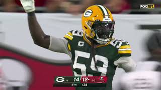 DENIED! Campbell swats away Brady's two-point, game-tying attempt | Packers vs. Buccaneers