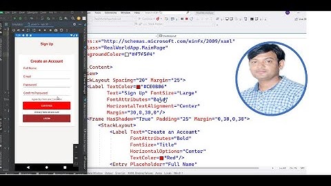 Xamarin.Forms Tutorial For Beginners 17 : Register Page Design in Hindi