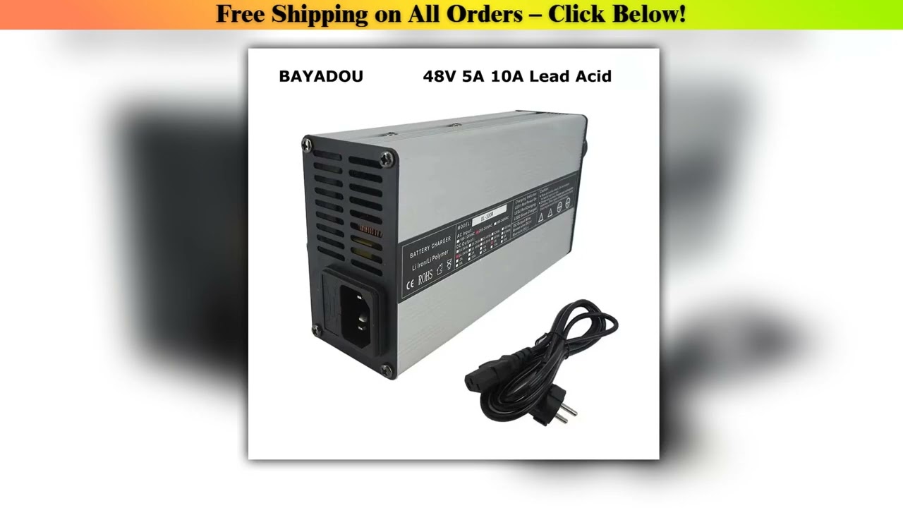 48V 5A 10A 3A Lead Acid Battery Charger 57.6V 48 Volt 50AH 100AH Lead-acid Forklift RV Golf Cart