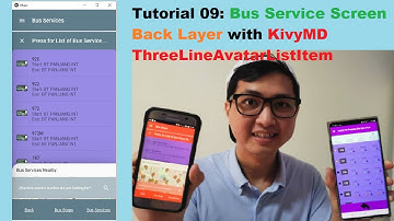 Kivy Mobile App #09 | Show Nearby Bus Services on Scrollable ThreeLineAvatarListItem