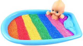 Satisfying Video l How to make Bathtub from Glitter Balls Cutting ASMR l RainbowToyTocToc