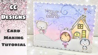 Christmas Scene Card ft. CC Designs Wintertime Stamps