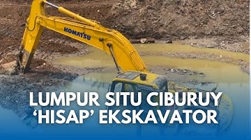 DI TENGAH Normalisasi Situ Ciburuy Padalarang! Tiba-tiba Ekskavatir Amblas di tengah Lumpur