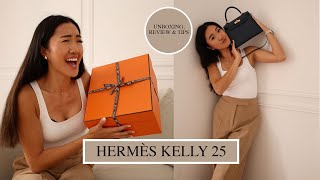 Hermès Unboxing, Hermès Kelly 35 CM Blue Jean, Buying my first Hermès
