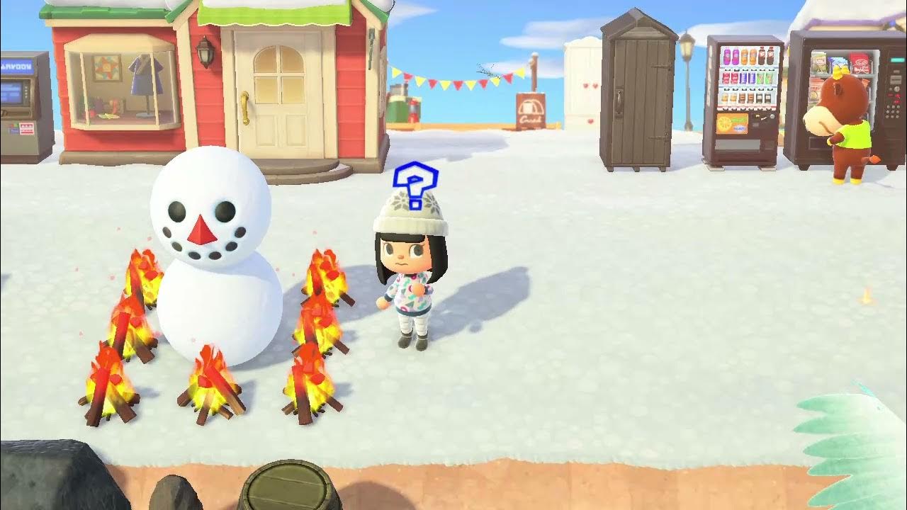 ACNH Trying to melt a snowman Part 1 YouTube