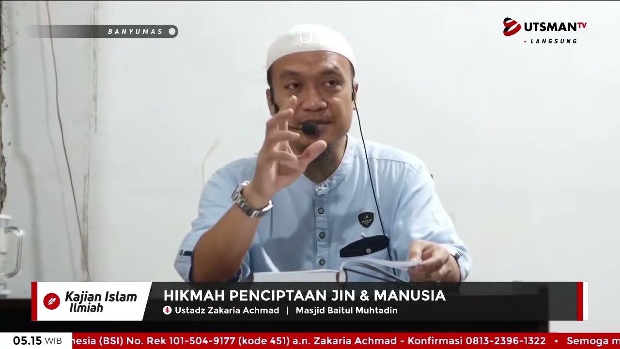 ⁣LIVE Hikmah Penciptaan Jin dan Manusia - Ust. Zakaria Achmad