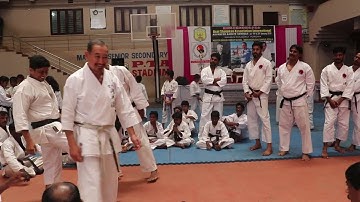 Asai-ryu karate:  Demonstration of Gedan nagashi uke with 1.5 tempo counter in Kihon kumite #1