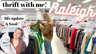 Come Thrift with Me in Raleigh, NC! *Life Update, Travel Vlog, & Mini Thrift Haul!*