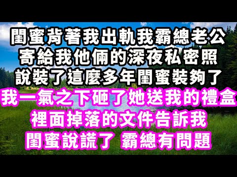 閨蜜背著我出軌我霸總老公，寄給我他倆的深夜私密照，說裝了這麼多年閨蜜裝夠了，我一氣之下砸了她送我的禮盒，裡面掉落的文件告訴我，閨蜜說謊了，霸總有問題#爽文完結#甜虐文#爽文球場#小三#豪門#霸總