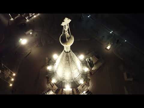 Город Нарьян-Мар. Пл.Марад Сей, Богоявленская церковь. Вид с воздуха.