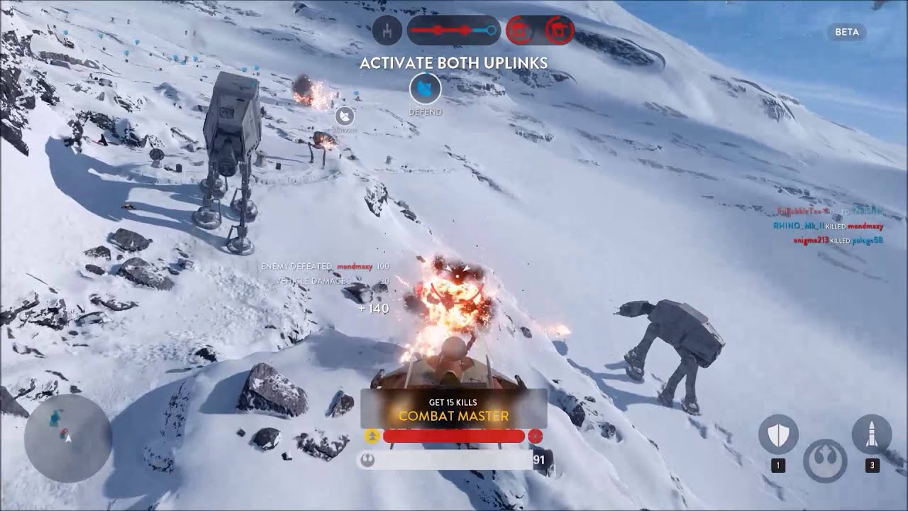 Battlefront - A-Wing Strafing Run - Double ATST Kill