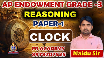 AP Endowment 2025 Notification | Daily Live Reasoning Practice | Clocks | PR Academy |
