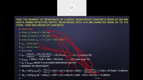 STRUCTURAL DESIGN-1 PROBLEMS-1 DEPTH OF NEUTRAL AXIS AND MOMENT OF RESISTANCE, Dr T G SANTHOSH KUMAR