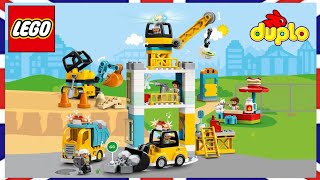 🔨LEGO DUPLO 10933 tower crane truck bull doger & construction site 🌈