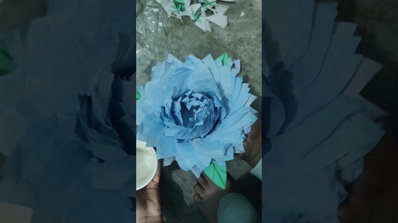 Blue rose with tissue paper ll bt Raaj arts & craft ll 