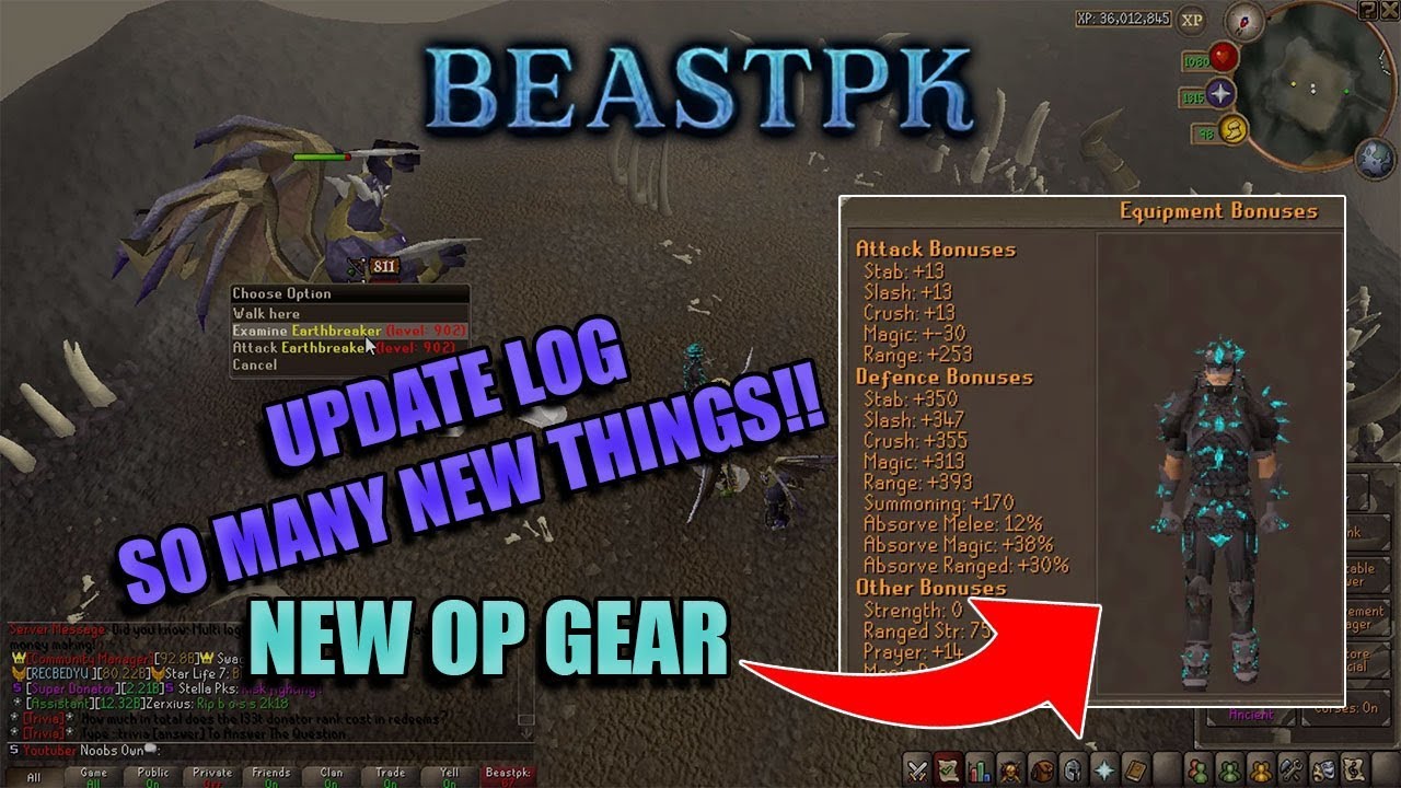 Beastpk Update Log | NEW BOSSES AND OP ARMOR!! *New achievement system*!! (RSPS)
