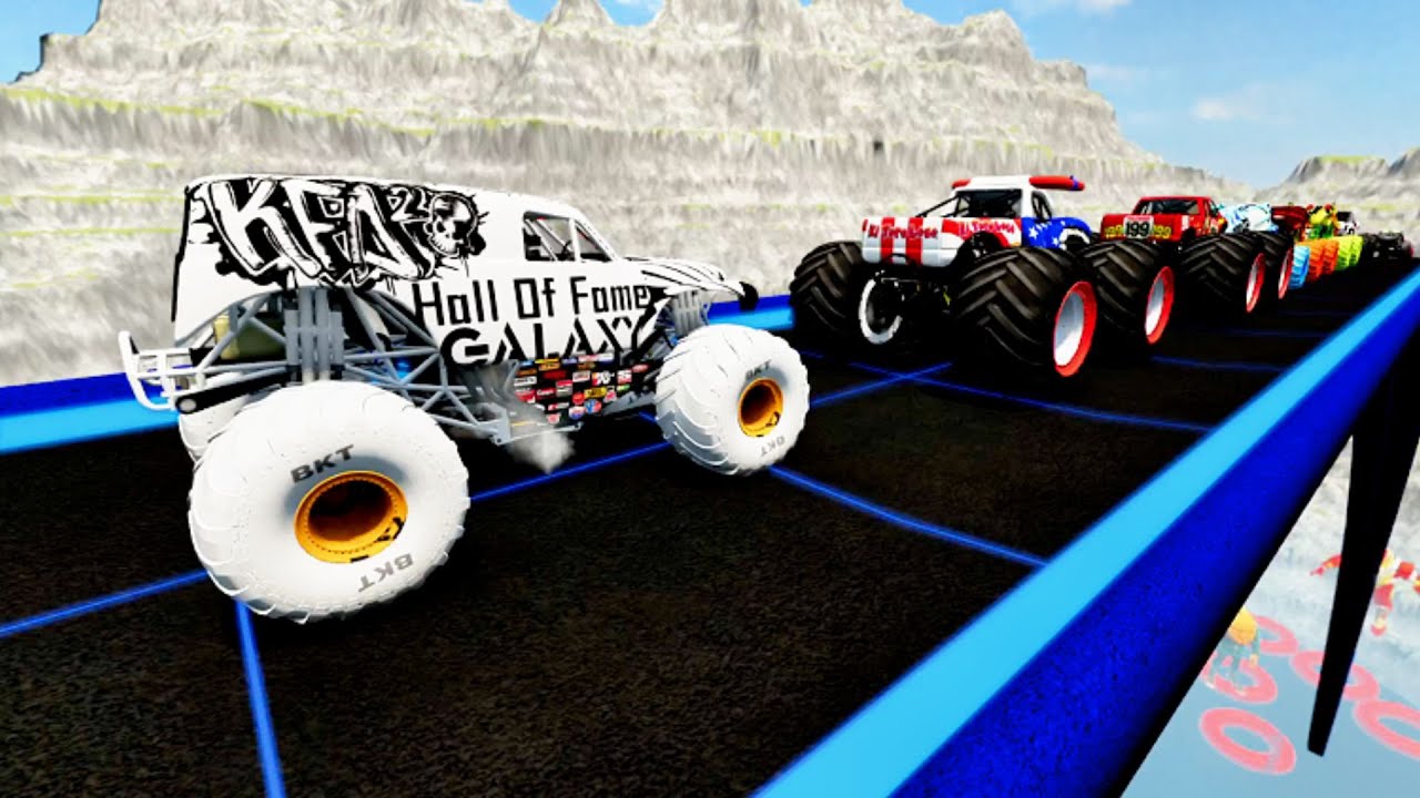 Epic High Speed monster trucks jumps & crashes #004 – BeamNG Drive  ASky BeamNG #beamngdrive #usa
