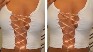 DIY CHAIN LACE UP CROP TOP | QUICK, EASY, & AFFORDABLE
