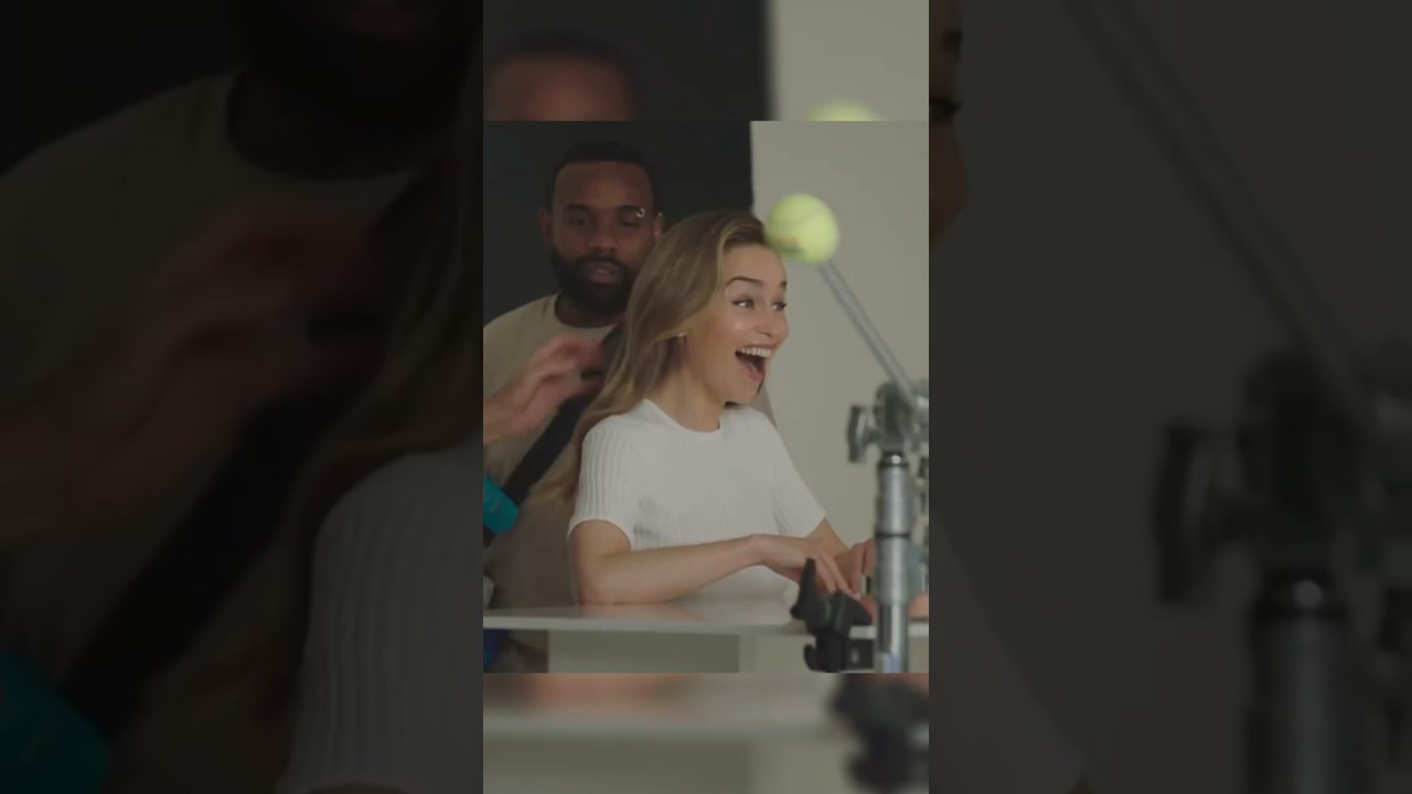 Emilia Clarke, BTS, At Clinique 