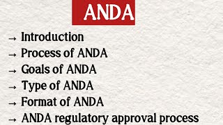 ANDA- Abbreviated New Drug Application #ANDA #mpharm #mpharm