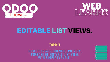 How to create records using editable list view in Odoo | Odoo Views Tutorial
