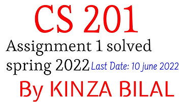 CS201 Assignment 1 Solution spring 2022 | Kinza Bilal