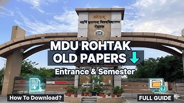 Hoe download je oude toelatings- en semestervragen van de MDU-universiteit Rohtak #mdu #mdurohtak
