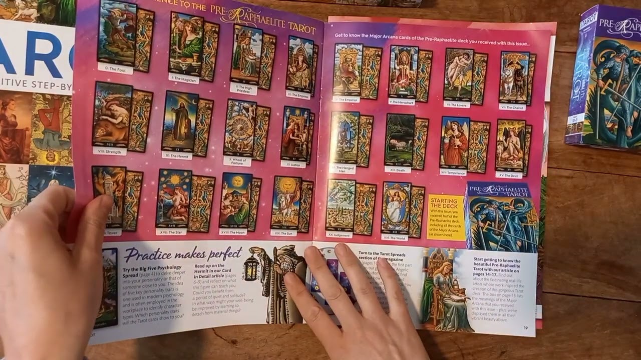 Total Tarot Subscription: magazines 10 & 11. Pre-Raphalite (renaissance style art) Tarot Deck